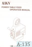 Align-Align AL CE-500P, Power Table Feed Operations and Parts Manual-500P-AL-CE-02